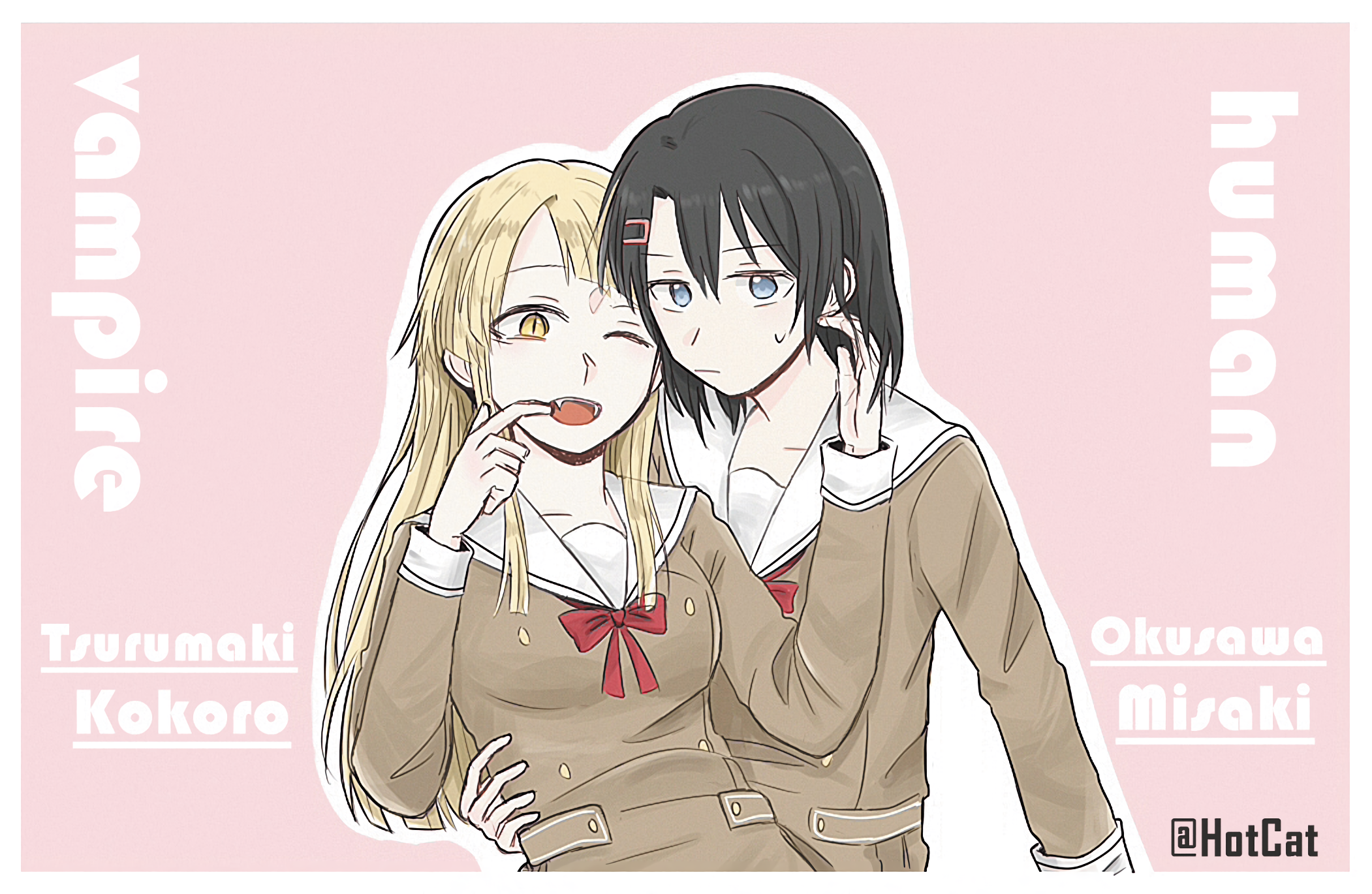 Vampire Kokoro and Human Misaki - BanG Dream! (Doujinshi)